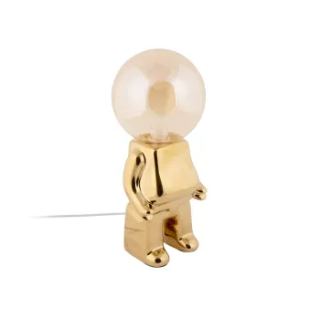 Veioza aurie LED cu intensitate reglabila cu abajur din sticla (inaltime 27 cm) Ross - Leitmotiv imagine