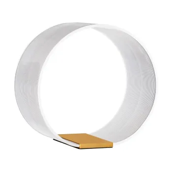 Veioza aurie LED cu intensitate reglabila din aluminiu cu abajur din sticla acrilica (inaltime 28 cm) Valentin - Nova Luce imagine