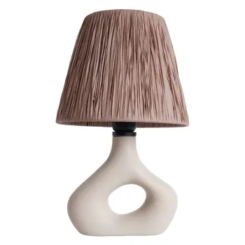 Veioza bej cu abajur din sfoara din hartie (inaltime 40 cm) Serin - Opviq lights imagine