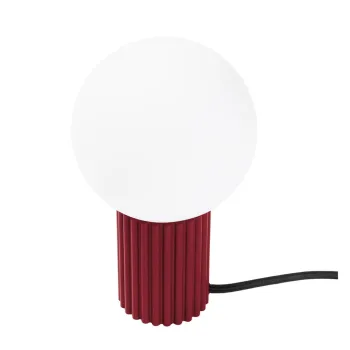 Veioza burgundy cu abajur din sticla (inaltime 19 cm) Orbital - Nice Lamps imagine