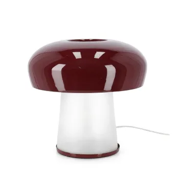 Veioza burgundy din metal cu abajur din sticla (inaltime 35 cm) Clevely - Bizzotto imagine