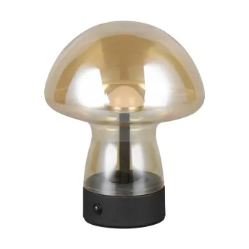 Veioza chihlimbar LED cu abajur din sticla (inaltime 18 cm) Dooley - Trio imagine