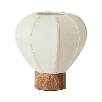 Veioza crem din metal cu abajur textil (inaltime 23,5 cm) Kyzo - Light & Living imagine