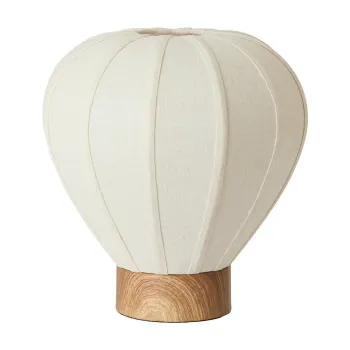 Veioza crem din metal cu abajur textil (inaltime 36 cm) Kyzo - Light & Living imagine