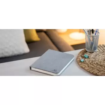 Veioza de birou cu LED Ginko Booklight Large, forma de carte, gri imagine