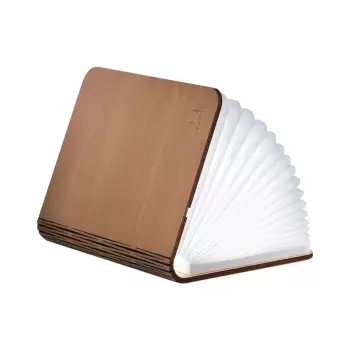 Veioza de birou din lemn de artar, cu LED, in forma de carte Gingko Booklight Mini, maro deschis imagine