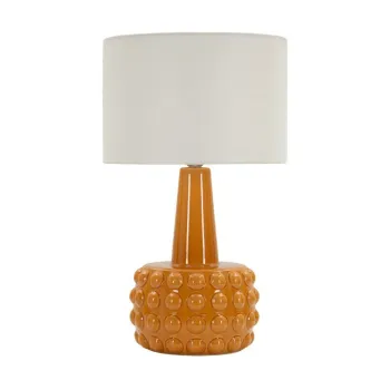 Veioza galben-mustar/alba din ceramica cu abajur textil (inaltime 51,5 cm) Gress - Mauro Ferretti imagine