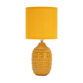 Veioza galben-mustar din ceramica cu abajur textil (inaltime 30,5 cm) Points - Mauro Ferretti imagine