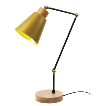 Veioza galbena/neagra cu abajur din metal (inaltime 52 cm) Manavgat - Opviq lights imagine