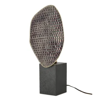 Veioza gri antracit din metal cu abajur din metal (inaltime 46 cm) Neev - Bizzotto imagine