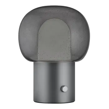 Veioza gri antracit LED din aluminiu cu abajur din sticla (inaltime 32 cm) Iris - Blomus imagine