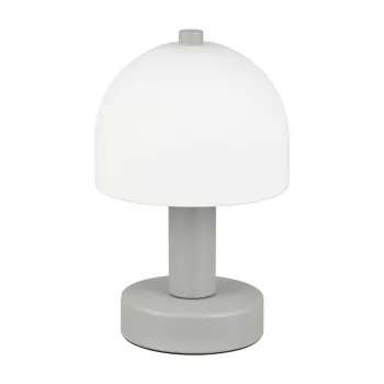 Veioza gri cu abajur din sticla (inaltime 19 cm) Glenn - Trio imagine