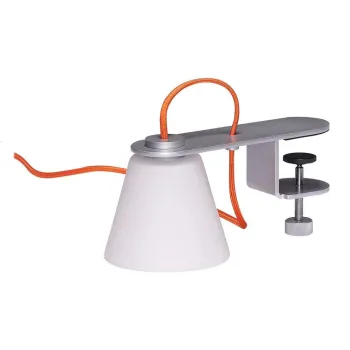 Veioza gri cu abajur din sticla (inaltime 23 cm) Lure - Hubsch imagine