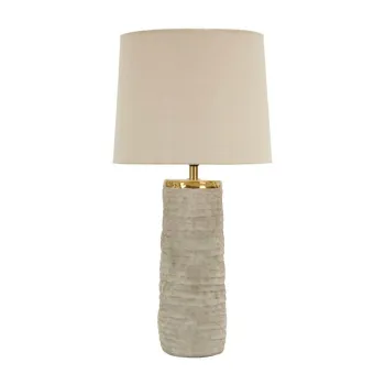Veioza gri deschis/crem din ceramica cu abajur textil (inaltime 73 cm) Lima - Mauro Ferretti imagine
