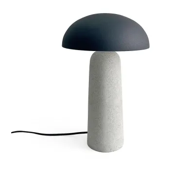 Veioza gri din beton cu abajur din metal (inaltime 39,5 cm) Delphine - Bizzotto imagine