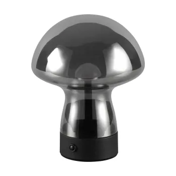 Veioza gri LED cu abajur din sticla (inaltime 18 cm) Dooley - Trio imagine