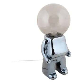 Veioza gri LED cu intensitate reglabila cu abajur din sticla (inaltime 27 cm) Ross - Leitmotiv imagine