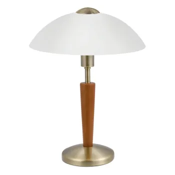 Veioza gri/maro cu intensitate reglabila cu abajur din sticla (inaltime 35 cm) SOLO 1 - EGLO imagine