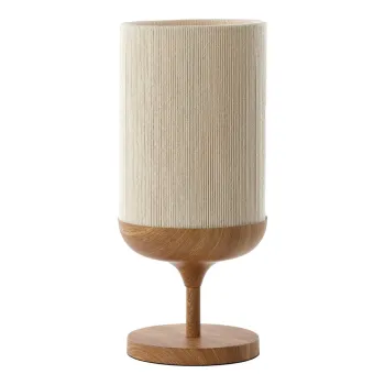 Veioza in culoare naturala cu abajur textil (inaltime 50 cm) Dania - Light & Living imagine