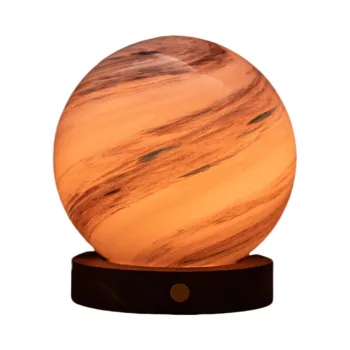 Veioza in culoare naturala inchisa LED cu abajur din sticla (inaltime 13 cm) Polar Cloud - Gingko imagine