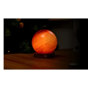 Veioza in culoare naturala inchisa LED cu abajur din sticla (inaltime 13 cm) Sand Storm - Gingko imagine