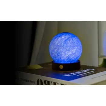 Veioza in culoare naturala inchisa LED cu abajur din sticla (inaltime 9 cm) Galaxy Breeze - Gingko imagine