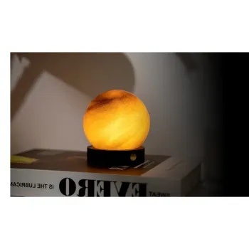 Veioza in culoare naturala inchisa LED cu abajur din sticla (inaltime 9 cm) Sand Storm - Gingko imagine