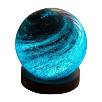 Veioza in culoare naturala inchisa LED cu abajur din sticla (inaltime 9 cm) Stellar Ocean - Gingko imagine