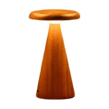 Veioza in culoare naturala LED cu abajur din lemn (inaltime 14 cm) Sylva - Gingko imagine