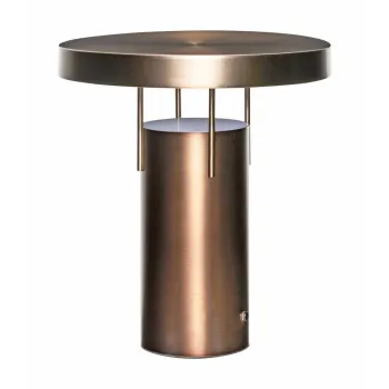Veioza in culoarea bronz LED cu intensitate reglabila cu abajur din metal (inaltime 28 cm) BringMe - Hubsch imagine