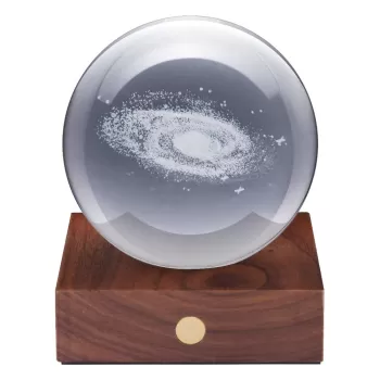 Veioza maro cu luminozitate reglabila cu abajur din sticla (inaltime 12 cm) Amber - Gingko imagine