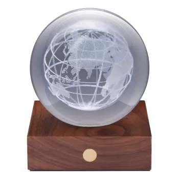 Veioza maro cu luminozitate reglabila cu abajur din sticla (inaltime 12 cm) Amber - Gingko imagine