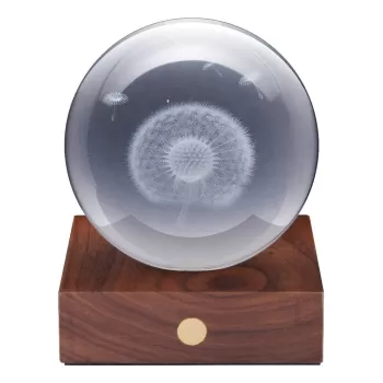 Veioza maro cu luminozitate reglabila cu abajur din sticla (inaltime 12 cm) Amber - Gingko imagine