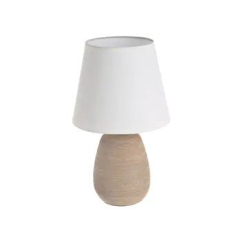 Veioza maro din ceramica cu abajur textil (inaltime 27,5 cm) - Casa Seleccion imagine