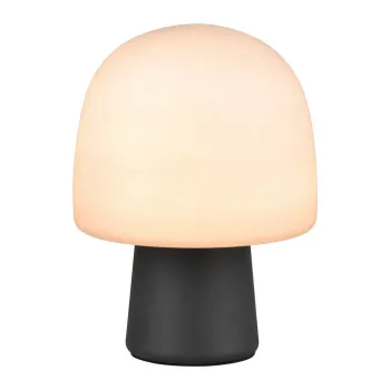 Veioza neagra-alba cu abajur din sticla (inaltime 27 cm) Steen - Trio imagine