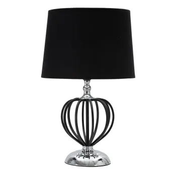 Veioza neagra-argintie cu abajur textil (inaltime 44,5 cm) Darky - Mauro Ferretti imagine