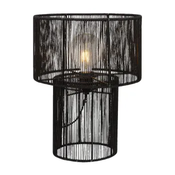 Veioza neagra cu abajur din iuta (inaltime 38 cm) Soga - Markslojd imagine