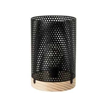 Veioza neagra cu abajur din metal (inaltime 20 cm) - Casa Seleccion imagine