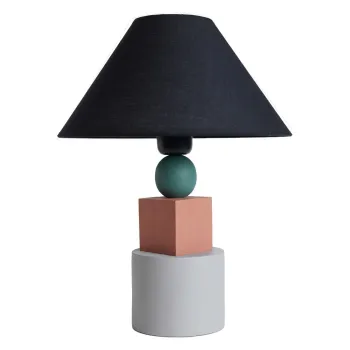 Veioza neagra cu abajur din metal (inaltime 40 cm) Rila - Opviq lights imagine