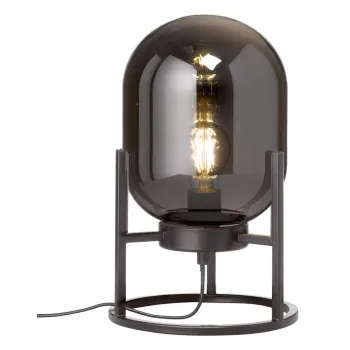 Veioza neagra cu abajur din sticla (inaltime 34 cm) Regi - Fischer & Honsel imagine