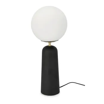 Veioza neagra din metal cu abajur din sticla (inaltime 51 cm) Delphine - Bizzotto imagine