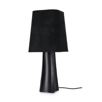 Veioza neagra din metal cu abajur textil (inaltime 61 cm) Tripura - Bizzotto imagine