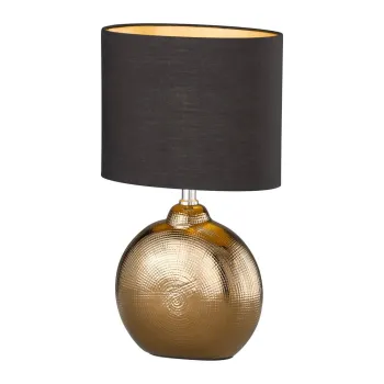 Veioza neagra/in culoarea bronz din ceramica cu abajur textil (inaltime 39 cm) Foro - Fischer & Honsel imagine