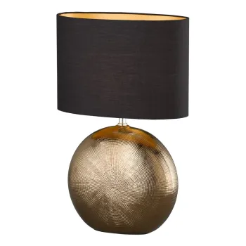 Veioza neagra/in culoarea bronz din ceramica cu abajur textil (inaltime 53 cm) Foro - Fischer & Honsel imagine