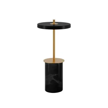 Veioza neagra LED cu intensitate reglabila din marmura cu abajur din metal (inaltime 25,5 cm) Asteria Move Mini - UMAGE imagine