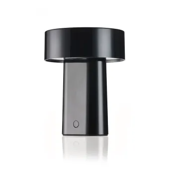 Veioza neagra LED din plastic (inaltime 18 cm) Oblong - Zone imagine