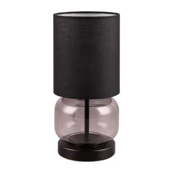 Veioza neagra/mov cu abajur textil (inaltime 28,5 cm) Elio - Trio imagine