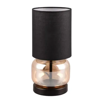 Veioza neagra/portocalie cu abajur textil (inaltime 28,5 cm) Elio - Trio imagine