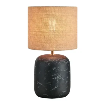 Veioza negru-natural cu abajur din iuta (inaltime 45 cm) Montagna - Markslojd imagine