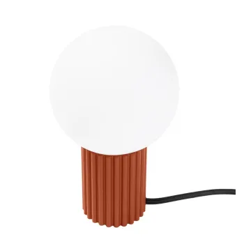 Veioza portocalie cu abajur din sticla (inaltime 19 cm) Orbital - Sollux imagine